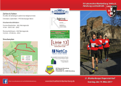 21. Blankenburger Regensteinlauf Sonntag, den 19. März 2017 21