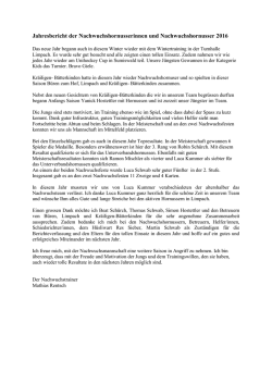 Jahresbericht 2008 der Nachwuchshornusser