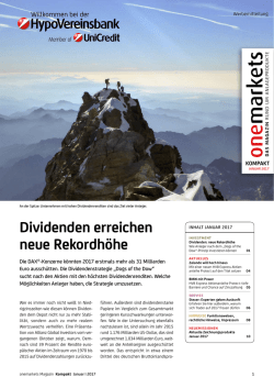 Dividenden erreichen neue Rekordh&ouml;he