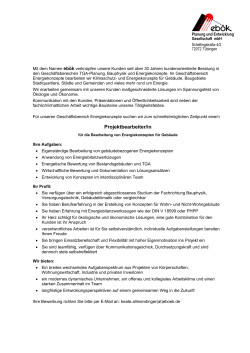 Projektbearbeiter/in - ebök Planung und Entwicklung GmbH