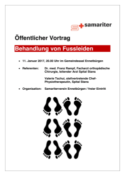 &Ouml;ffentlicher Vortrag Behandlung von Fussleiden