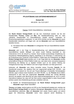 Einheit 8 - Institut f&uuml;r Recht der Wirtschaft, Ordinariat f&uuml;r Privat