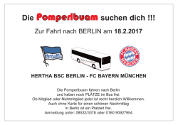 Die Pomperlbuam suchen dich !!!