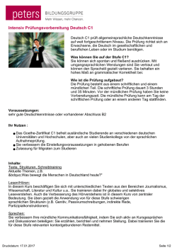Intensiv Pr&uuml;fungsvorbereitung Deutsch C1