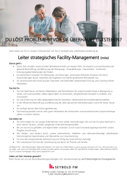 Leiter strategisches Facility-Management (m/w)