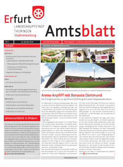 Amtsblatt Nr. 01 vom 13.01.2017 der Landeshauptstadt Erfurt