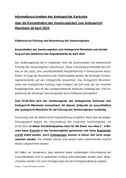Informationsschreiben des Amtsgerichts Karlsruhe &uuml;ber die