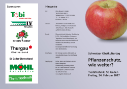 Schweizer Obstkulturtag Pflanzenschutz, wie weiter?