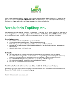 Verkäuferin TopShop 20% - Portrait LANDI Seeland