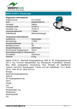 Datenblatt Makita VC3011L Staubsauger
