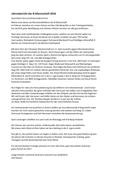 Jahresbericht der B-Mannschaft 2016 - Stalden-Dorf