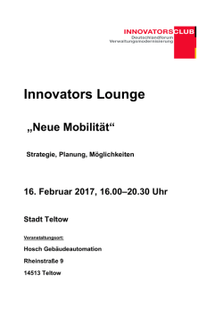 Innovators Lounge - Deutscher St&auml;dte