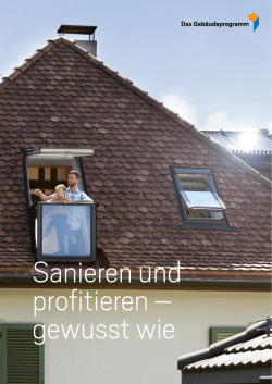 Infoblatt "Sanieren und profitieren - gewusst wie"