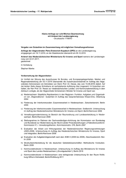 Drucksachen allgemein - Nieders&auml;chsischer Landtag