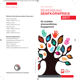 Senfkornpreis 2017 - Caritasverband Frankfurt eV