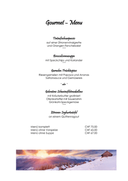 Gourmet &ndash; Menu - Hotel Bodenhaus