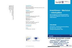 Investitionen &ndash; Wachstum &ndash; Arbeitspl&auml;tze