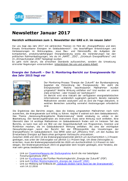 Newsletter Januar 2017 - GRE - Gesellschaft für Rationelle