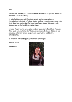 Hallo, mein Name ist Mareike G&ouml;tz, ich bin 26 Jahre alt, komme