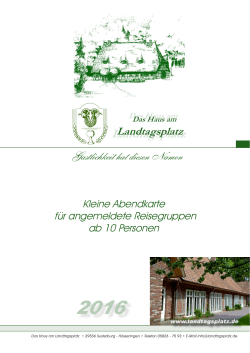 Kleine Abendkarte - Das Haus am Landtagsplatz