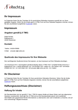 Ihr Impressum - FEWO