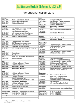 Veranstaltungsplan 2017