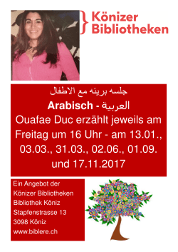 ل ط ا ا Arabisch - Ouafae Duc erzählt jeweils am Freitag um 16 Uhr