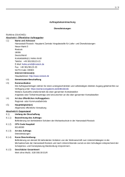1 / 4 Auftragsbekanntmachung Dienstleistungen Richtlinie 2014/24