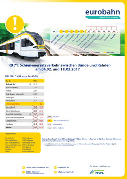 RB 71: Schienenersatzverkehr zwischen Bünde und