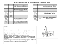 Messdienerplan vom 15. Januar bis zum 26. Februar 2017