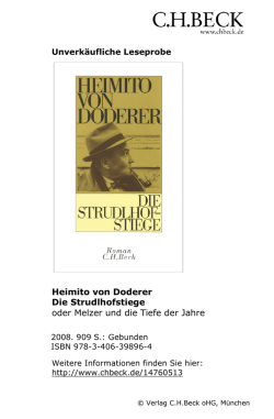 Heimito von Doderer Die Strudlhofstiege oder - beck