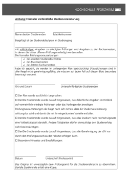 Verbindliche Studienvereinbarung
