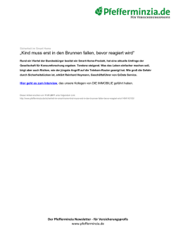 Kind muss erst in den Brunnen fallen, bevor reagiert