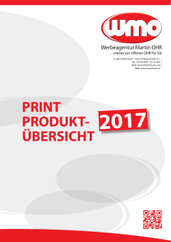 Print 2017 - Werbeagentur Martin OHR