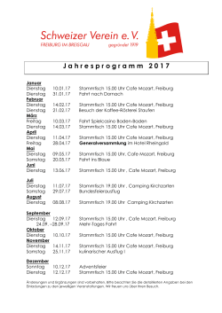 J ahresprogramm 2017 - Schweizer Verein Freiburg eV