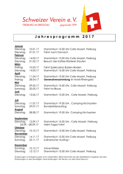 J ahresprogramm 2017 - Schweizer Verein Freiburg eV