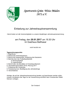 Jahreshauptversammlung
