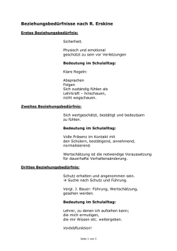 Beziehungsbed&uuml;rfnisse nach R. Erskine