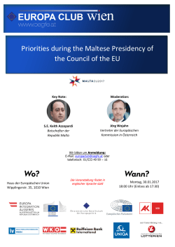 Priorities during the Maltese Presidency of the Council of the EU