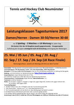 Ausschreibung LK Turniere THC Sommer 2017 - TVPro