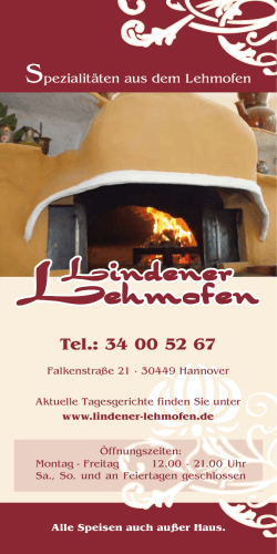 Zur Speisekarte - Lindener Lehmofen Hannover