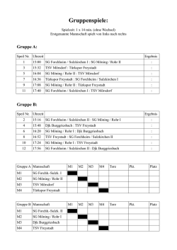 ist der Spielplan der Hallen-Stadtmeisterschaft am