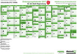 Entsorgungstermine Urbanstraße (PLZ: 93059)