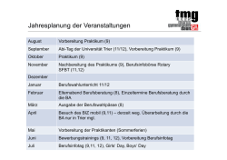 Jahresplanung der Veranstaltungen