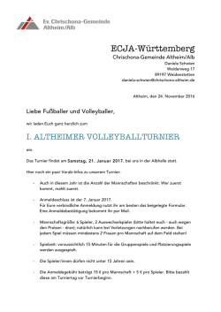 ECJA-W&uuml;rttemberg - Ev. Chrischona Gemeinde Altheim/Alb