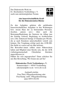 Hauswirtschaftliche Kraft - Diakonisches Werk im Evangelischen