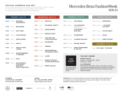 official schedule a/w 2017 the shop @ mbfwb - Mercedes