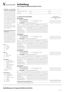 Aufstellung - bei der Steuerverwaltung - Kanton Basel