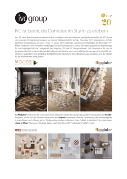IVC ist bereit, die Domotex im Sturm zu erobern