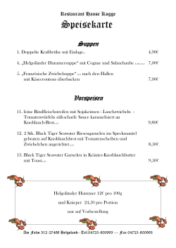 Speisekarte - Hanse Kogge Startseite